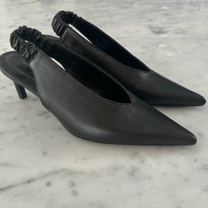 ANINE BING Black Slingback Kitten Heels - Size 37